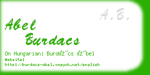 abel burdacs business card